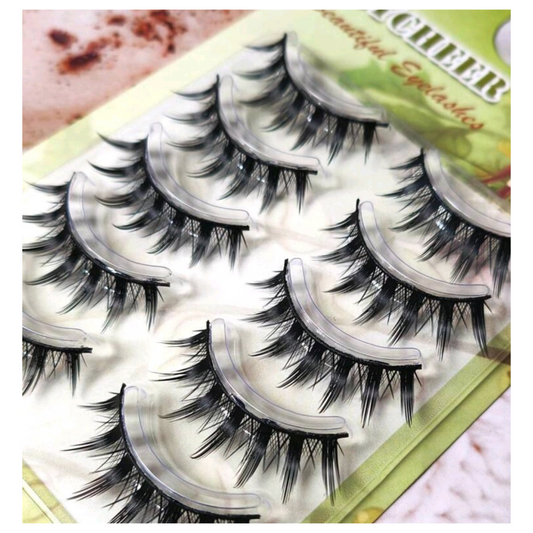 5 pairs Cat eye false Lashes & 1 Eye Lash Glue, Lashes Extension, Fluffy Eye Lashes