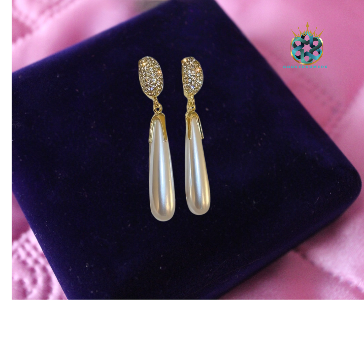 Drop long pearl earrings