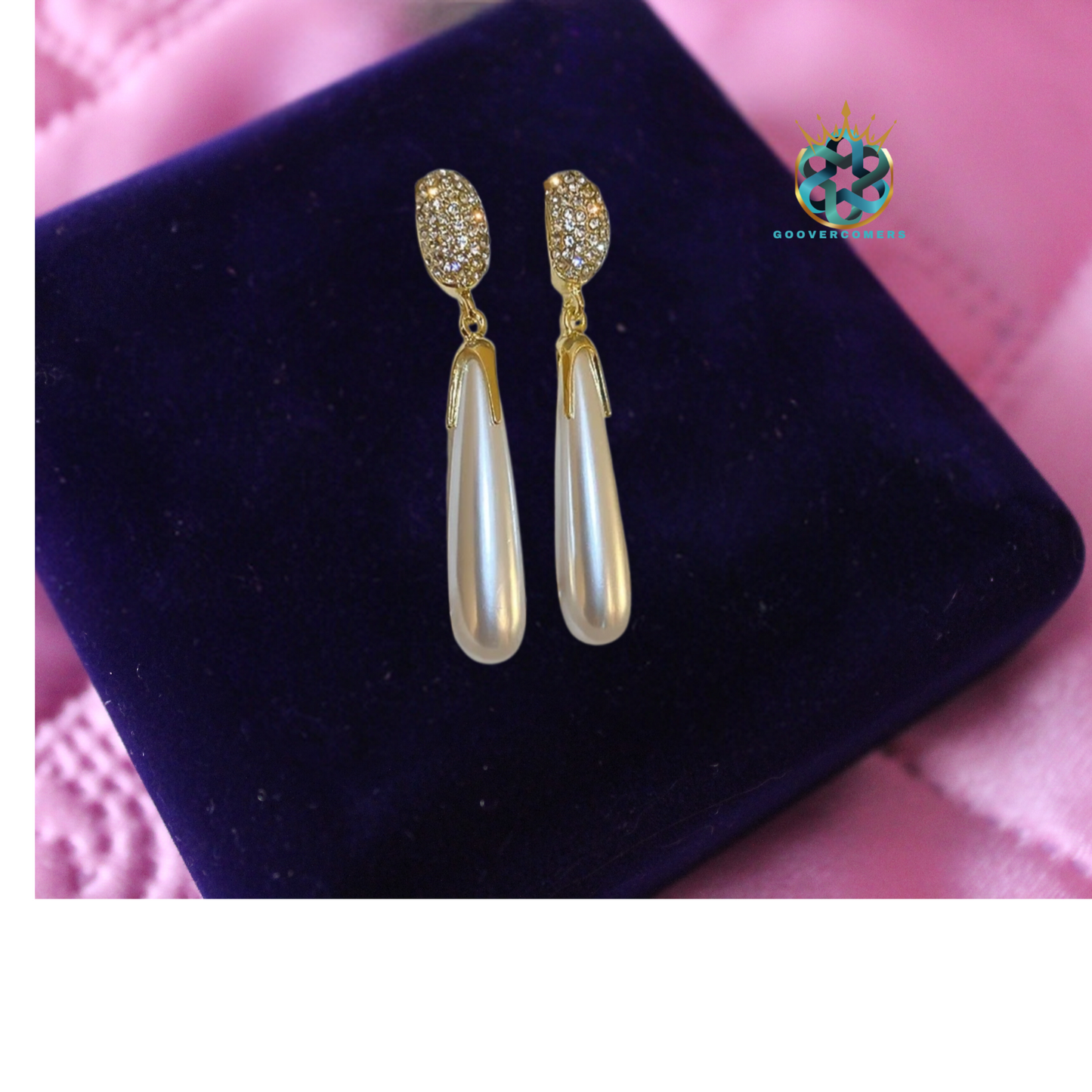 Drop long pearl earrings