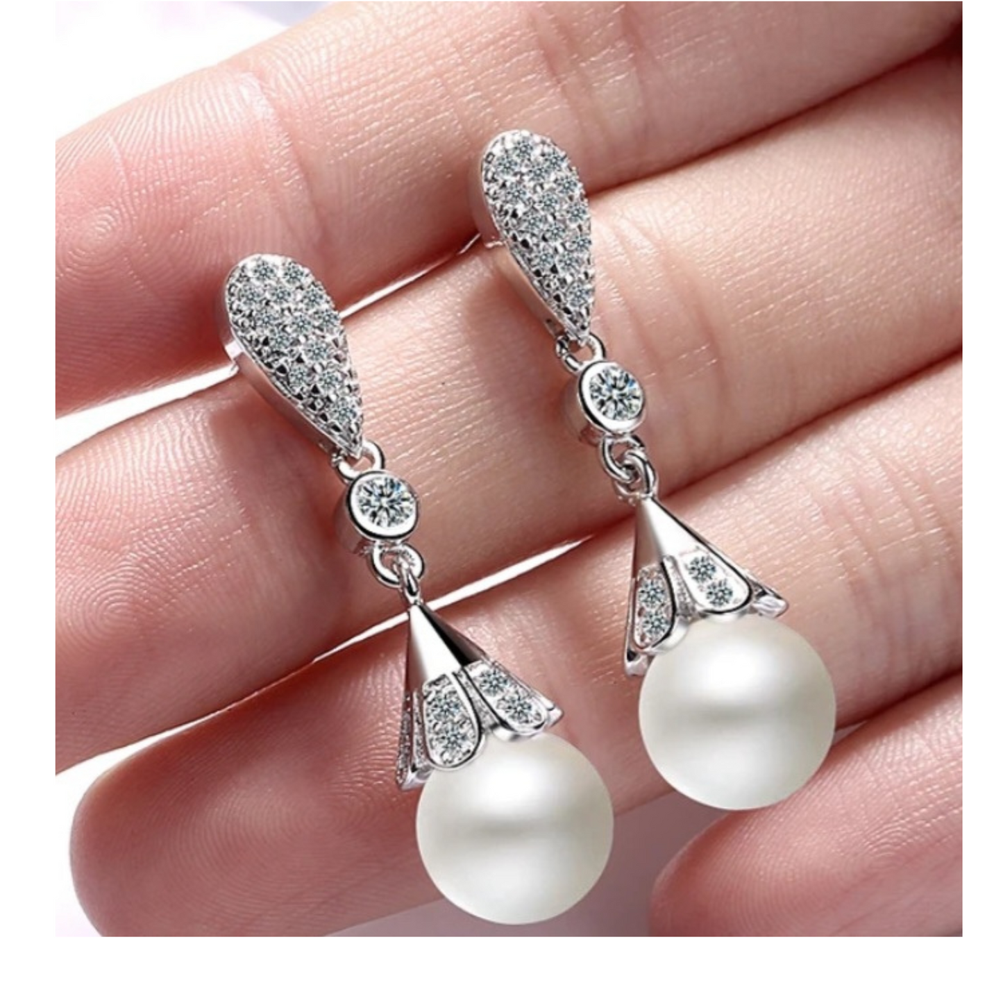 Freshwater pearl drop earrings