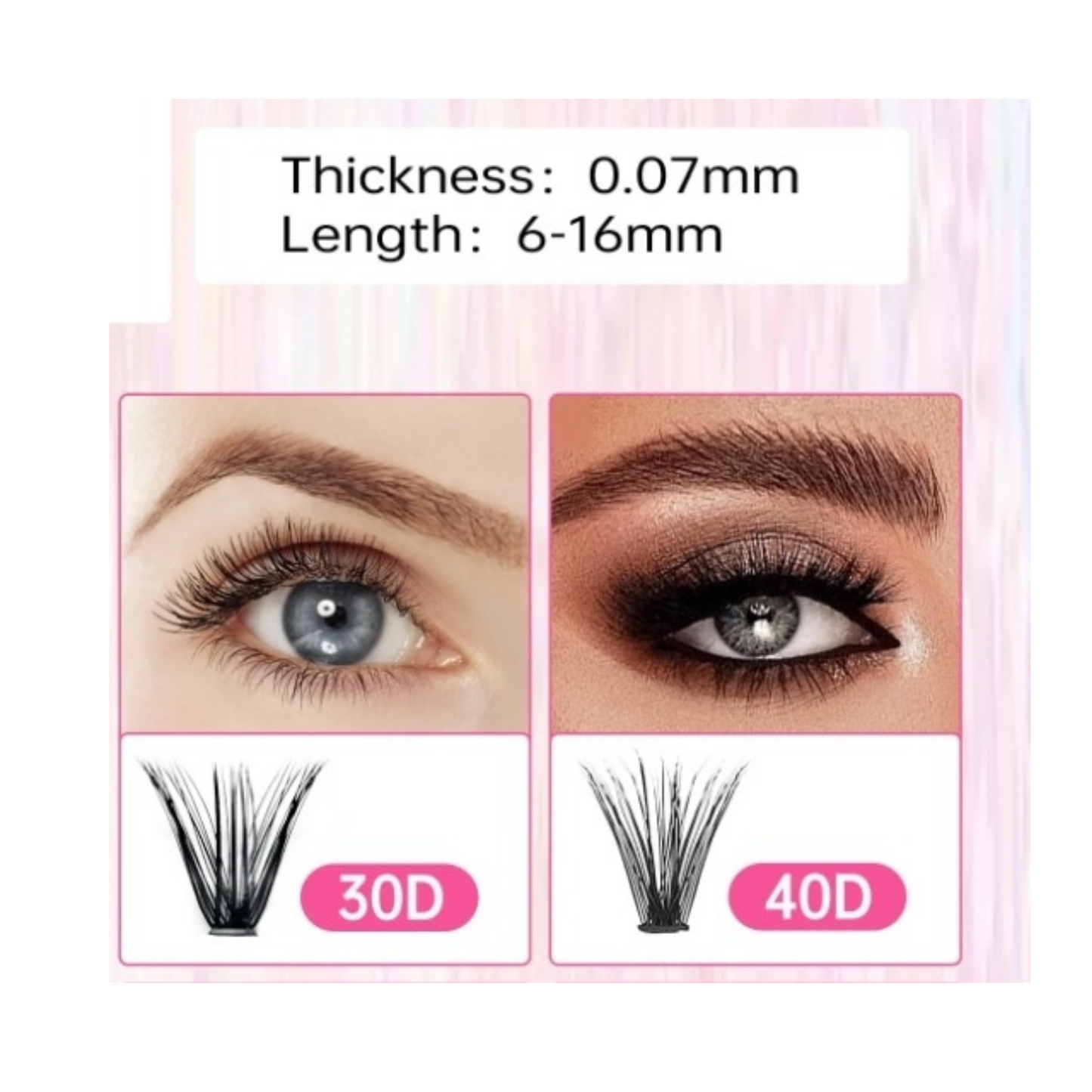 Individual false lashes 240pcs, Fluffy Eyelash Extension,30D/40D, 260 1 Box fluffy False Eyelashes Extensions $ Eyelash Tweezers $ Eyelash Removerr