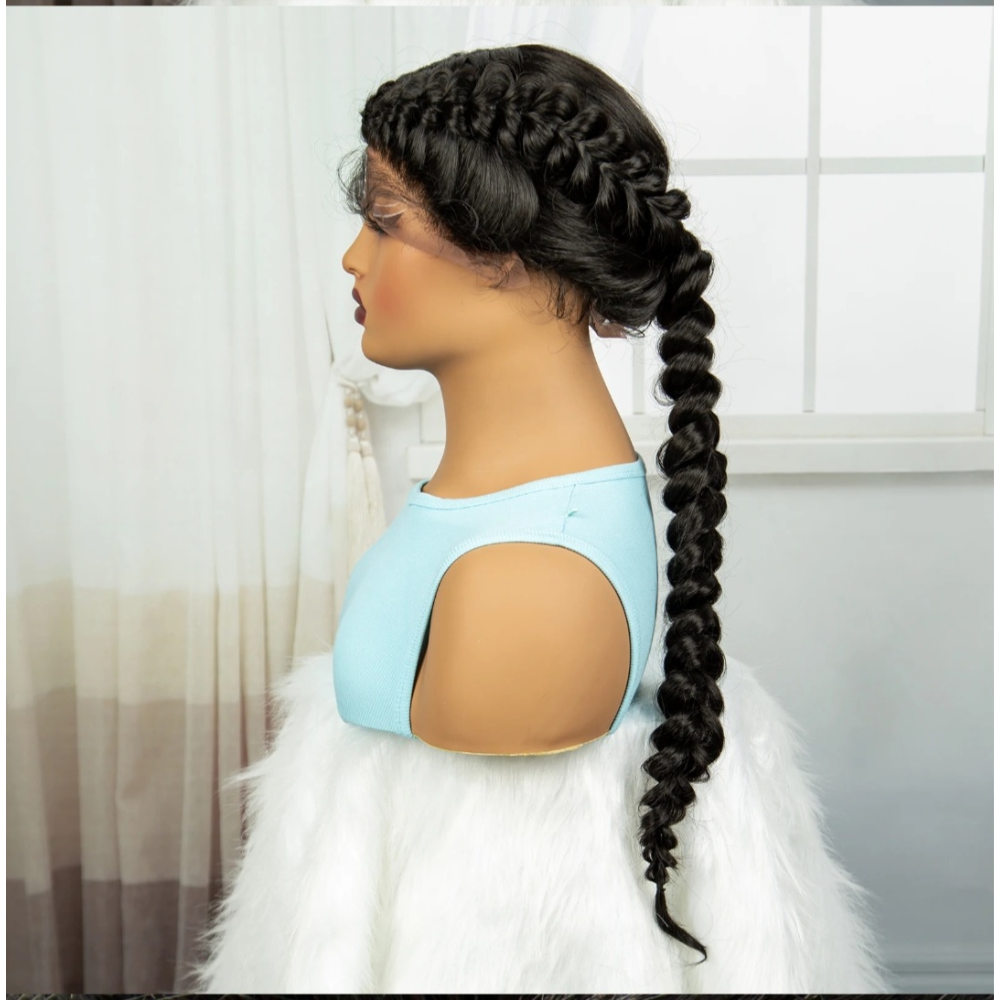 Handmade Twist Braided Wigs Natural Synthetic Lace