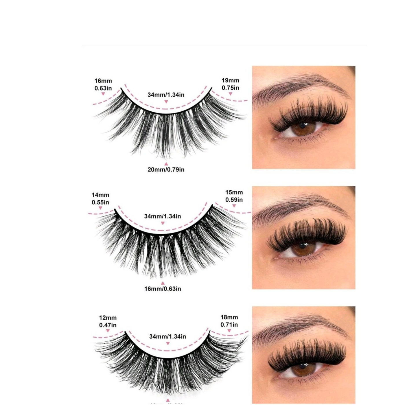 Thick Fluffy Eyelashes, 20 pairs 3D Faux Mink False Eyelashes & 1 Eye lash Glue, Natural Look Lashes, Curl Dramatic Lashes Extension