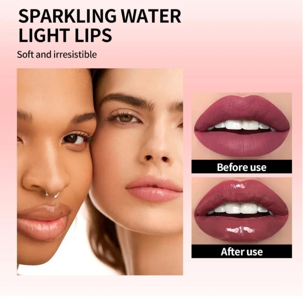 Fruity juice Flavor Moisturizing Lip Gloss, Lasting glossy mirror(5pcs/set/12pcs lipliner), 5 Counts, Winter Gift,Glossy Lip Shape