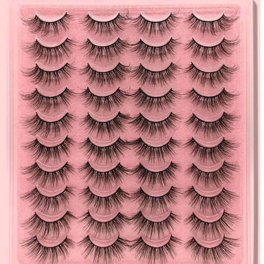 Thick Fluffy Eyelashes, 20 pairs 3D Faux Mink False Eyelashes & 1 Eye lash Glue, Natural Look Lashes, Curl Dramatic Lashes Extension