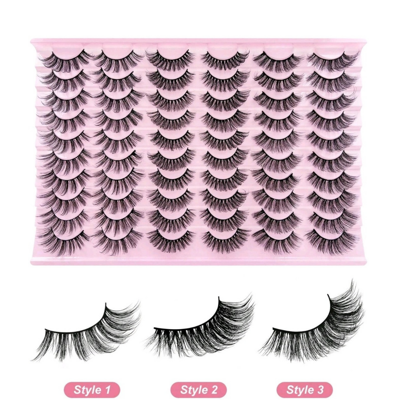 Thick Fluffy Eyelashes, 20 pairs 3D Faux Mink False Eyelashes & 1 Eye lash Glue, Natural Look Lashes, Curl Dramatic Lashes Extension