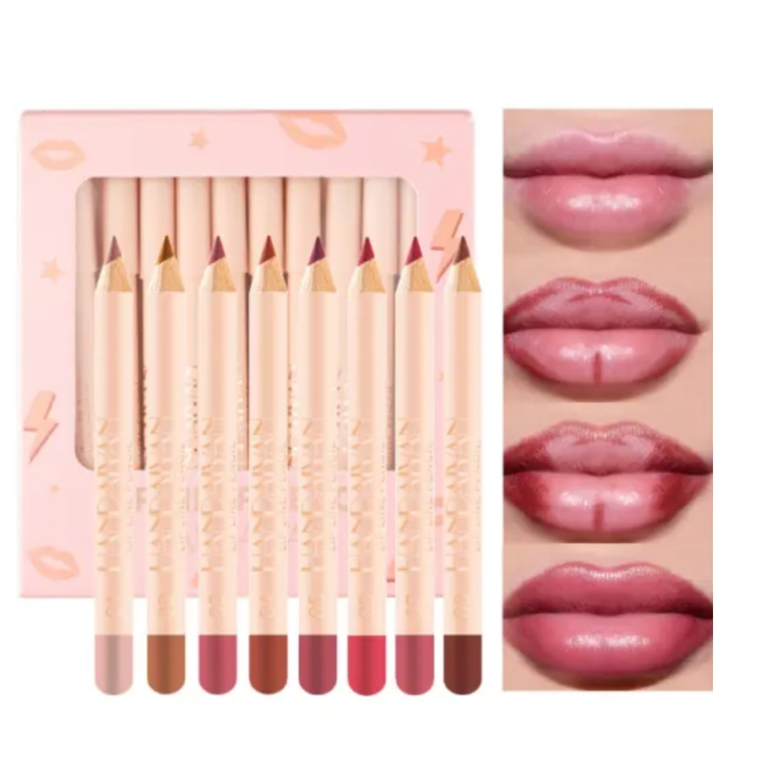 Fruity juice Flavor Moisturizing Lip Gloss, Lasting glossy mirror(5pcs/set/12pcs lipliner), 5 Counts, Winter Gift,Glossy Lip Shape