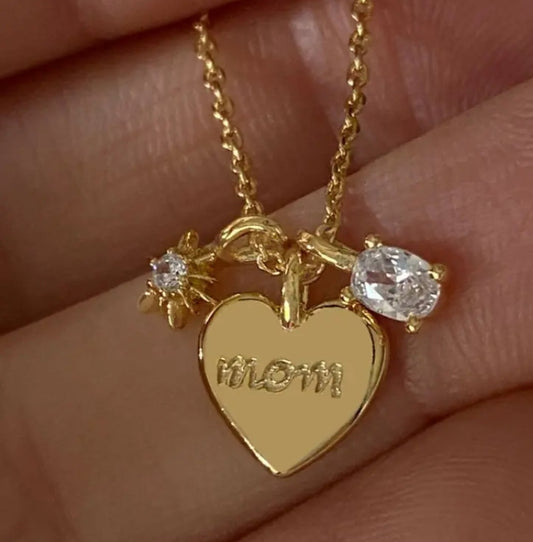 18k gold Mom letter necklace