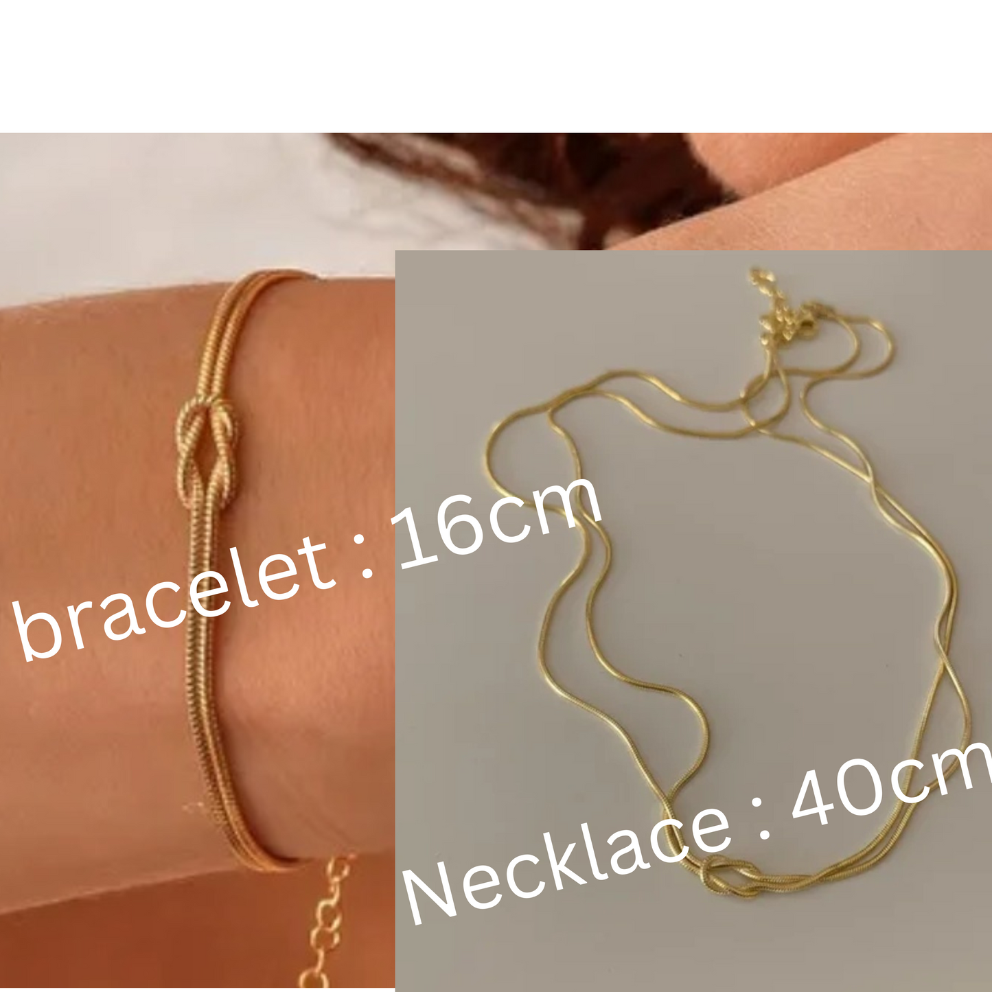 Knot necklace and bracelet