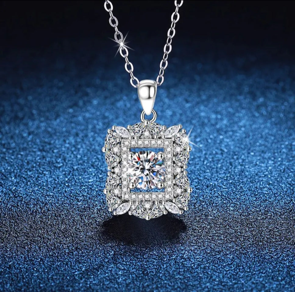 Moissanite 1ct Sugar Cube S925 Sterling Silver