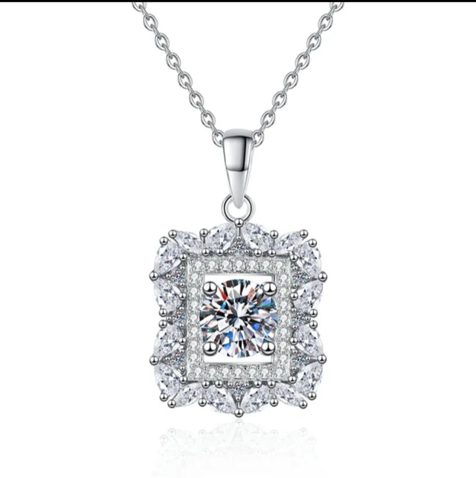 Moissanite 1ct Sugar Cube S925 Sterling Silver